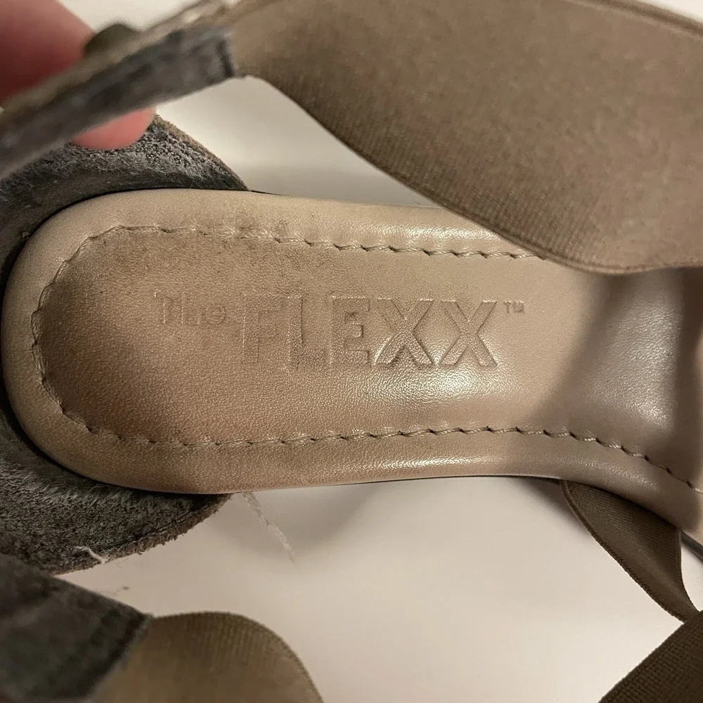 The Flexx Sunglass Low Wedge Sandals Leather Beige Size‎ 9 Comfort